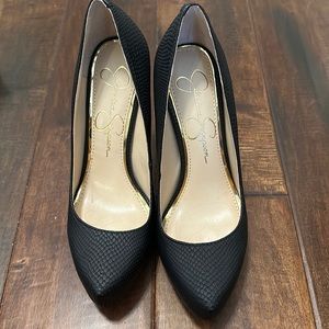 Jessica Simpson Black sexy leather stiletto size 5